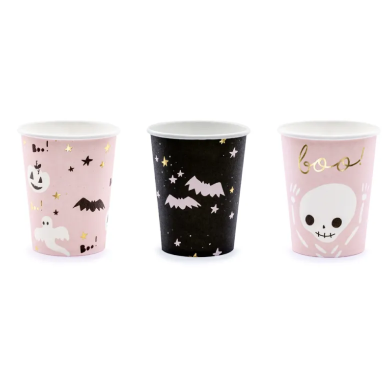 Halloween Boo Papir Kopper 6 Stk