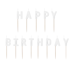 Happy Birthday Kagelys Hvid 