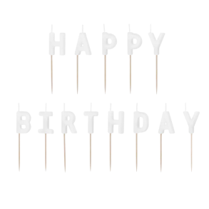 Happy Birthday Kagelys Hvid 