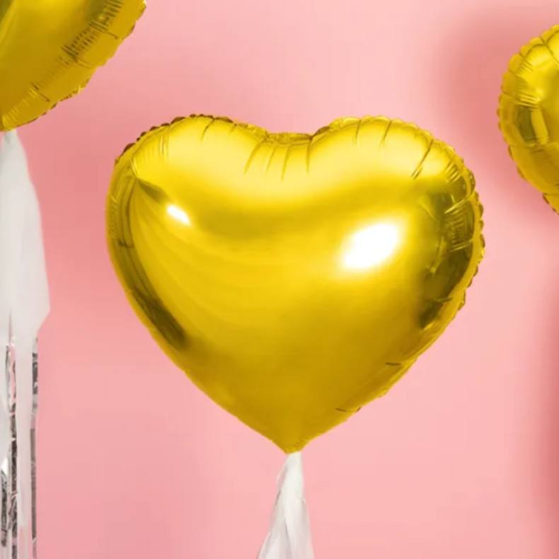 Hjerte Folieballon Guld 