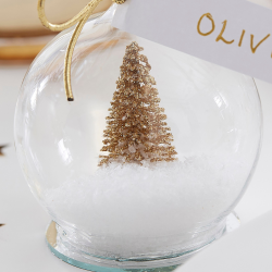 Julekugle Bordkort  Guld 4 Stk 