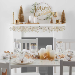 Julekugle Bordkort  Guld 4 Stk 