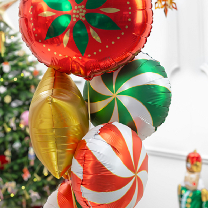 Julekugle Rund Folieballon 45 x 45 cm