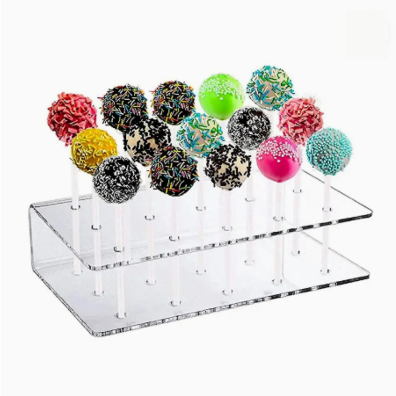 Popcake / Slikkepind Holder Akryl Display Stander 20 Huller - 2 stk