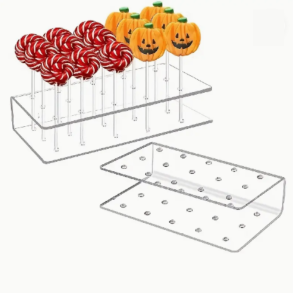 Popcake / Slikkepind Holder Akryl Display Stander 20 Huller - 2 stk
