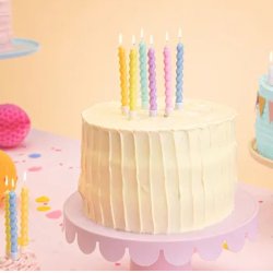 Krllede Fdselsdagslys Pastel Mix Farver 6 Stk 