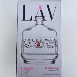 Lav Berry Slik / Chokolade Glas med Rensdyr Motiv 