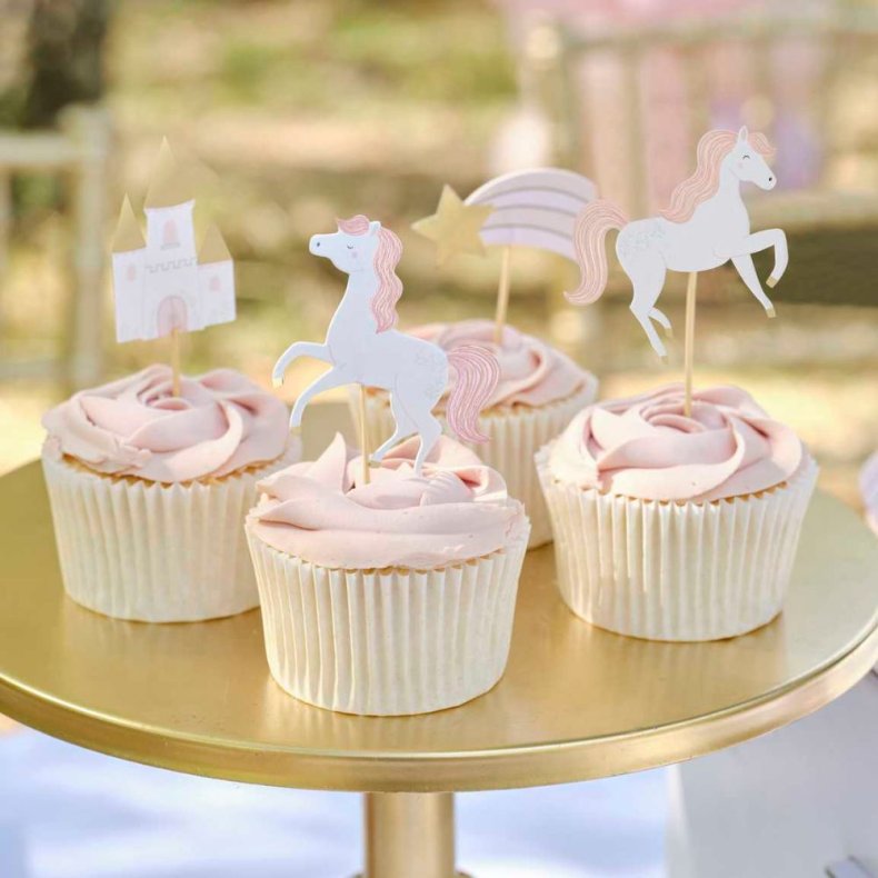 Prinsesse / Enhjrning Cupcake Topper / Kagedekoration 