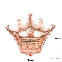 Rosaguld Krone Folieballon 100 x 90 cm