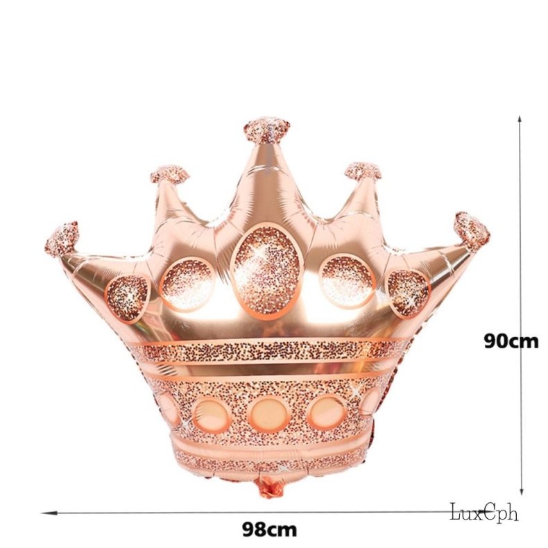 Rosaguld Krone Folieballon 100 x 90 cm