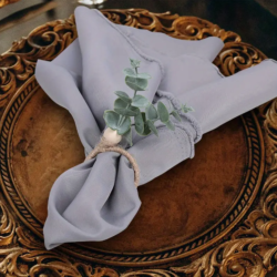 Rustik Servietring med Grnne Blade