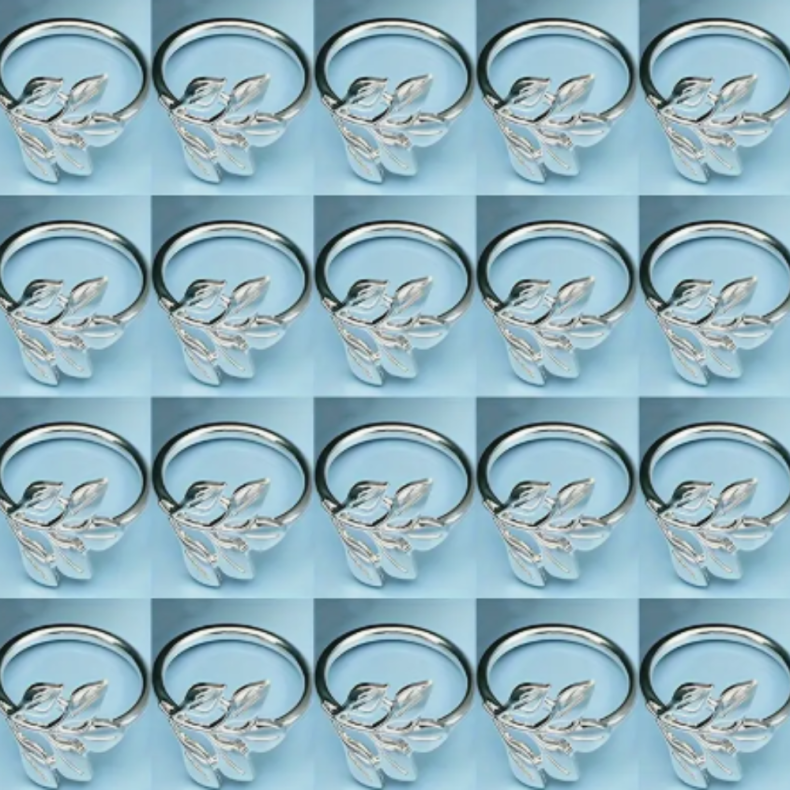 Servietring i Slv med Bladedetaljer