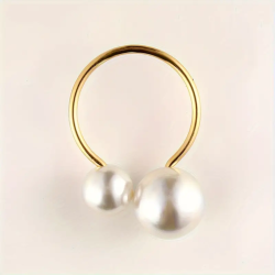 Servietringe Guld med Perler  