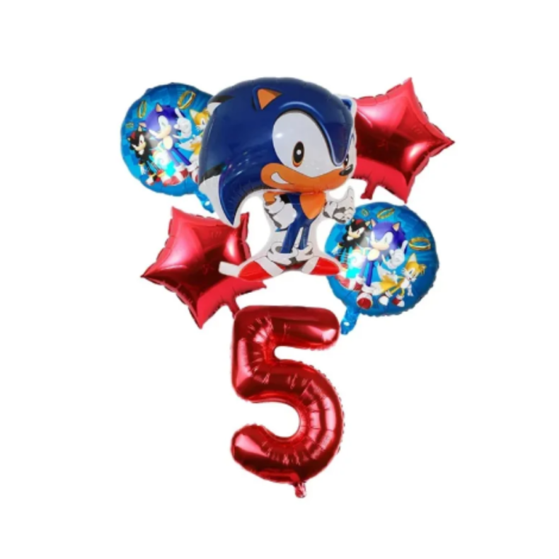 Sonic Folieballon St / Ballon Buket Med Kmpe Tal Ballon