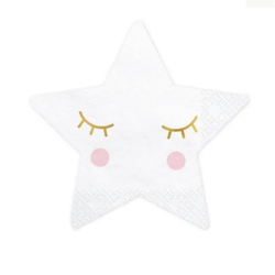 Stjerneformede Servietter Hvid 20 Stk