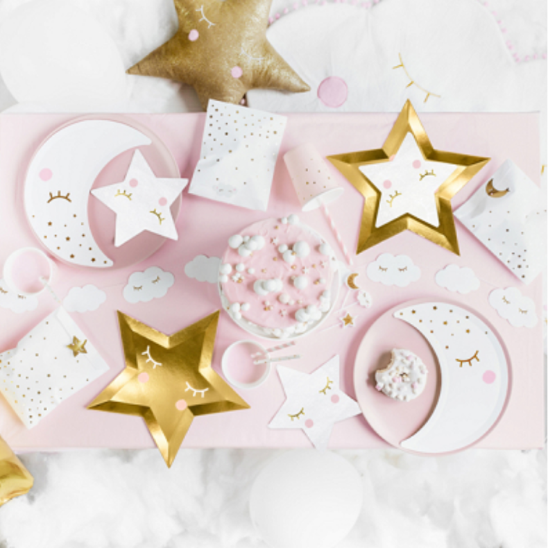Stjerneformede Servietter Hvid 20 Stk