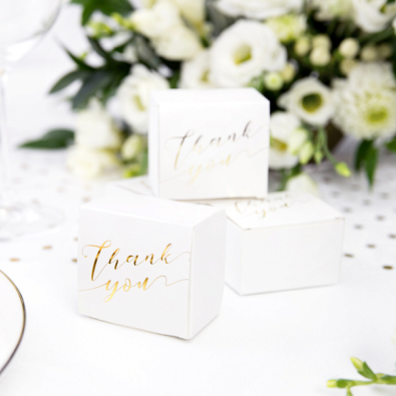 Thank You Gaveske Guld / Hvid 