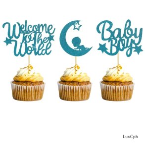 Baby Boy Bl Cupcake Topper / Kage Dekoration