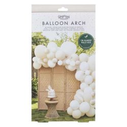 Hvid / Ivory Ballonbue med Faner 