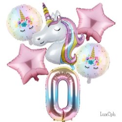 Enhjrning Unicorn Tal Folieballon St / Ballon Buket Med Kmpe Tal Ballon 