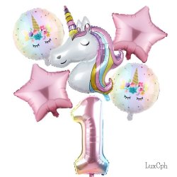 Enhjrning Unicorn Tal Folieballon St / Ballon Buket Med Kmpe Tal Ballon 