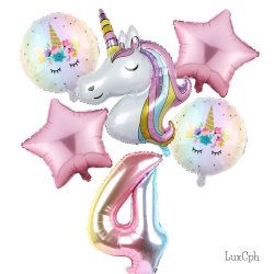 Enhjrning Unicorn Tal Folieballon St / Ballon Buket Med Kmpe Tal Ballon 