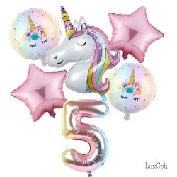 Enhjrning Unicorn Tal Folieballon St / Ballon Buket Med Kmpe Tal Ballon 