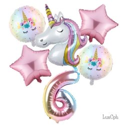 Enhjrning Unicorn Tal Folieballon St / Ballon Buket Med Kmpe Tal Ballon 