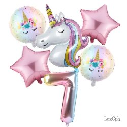 Enhjrning Unicorn Tal Folieballon St / Ballon Buket Med Kmpe Tal Ballon 