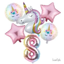 Enhjrning Unicorn Tal Folieballon St / Ballon Buket Med Kmpe Tal Ballon 