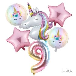 Enhjrning Unicorn Tal Folieballon St / Ballon Buket Med Kmpe Tal Ballon 