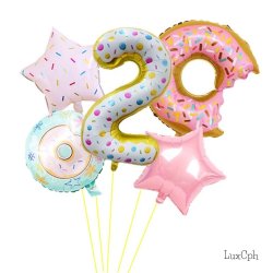 Donut Tal Folieballon St / Ballon Buket Med Kmpe Tal Ballon