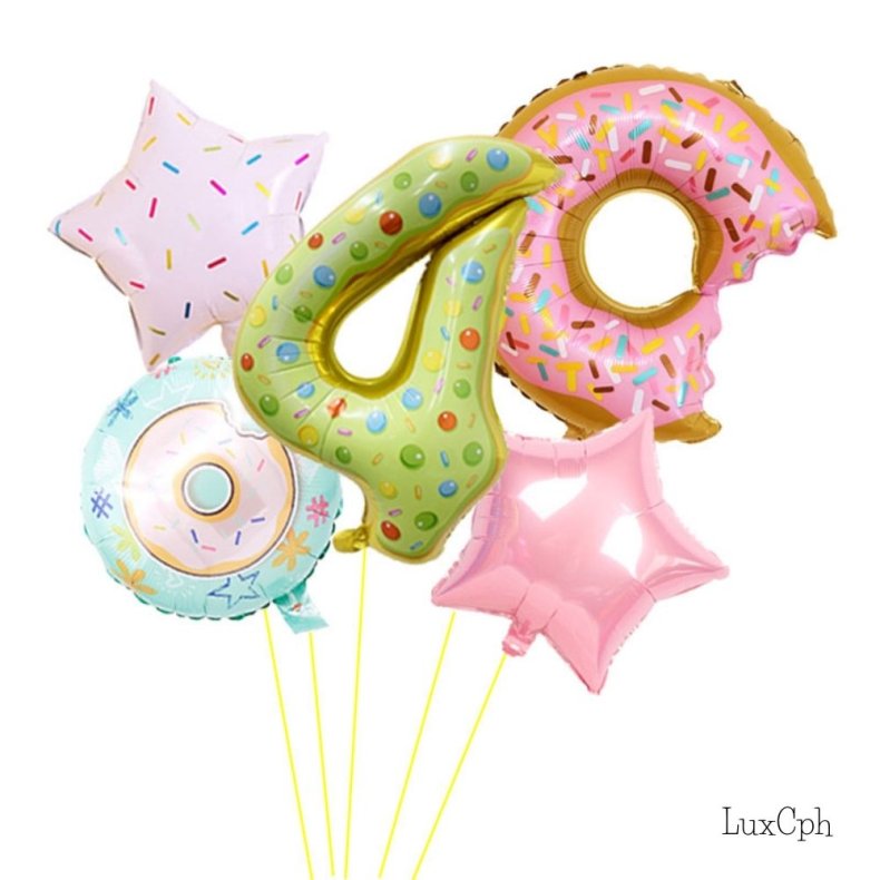 Donut Tal Folieballon St / Ballon Buket Med Kmpe Tal Ballon