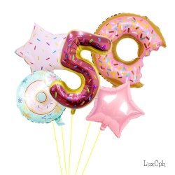 Donut Tal Folieballon St / Ballon Buket Med Kmpe Tal Ballon