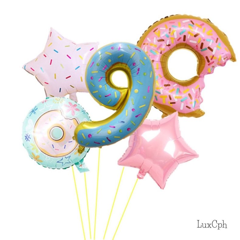 Donut Tal Folieballon St / Ballon Buket Med Kmpe Tal Ballon