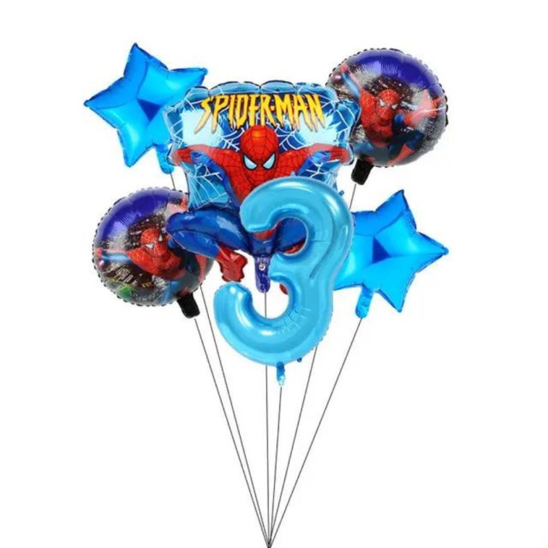 Spiderman Folieballon St / Ballon Buket Med Kmpe Tal Ballon