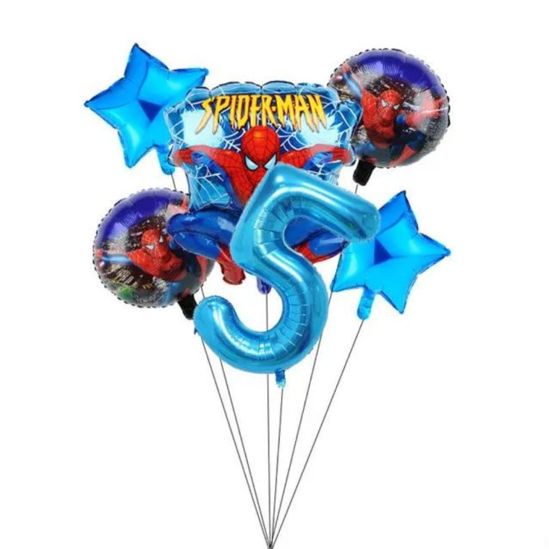 Spiderman Folieballon St / Ballon Buket Med Kmpe Tal Ballon