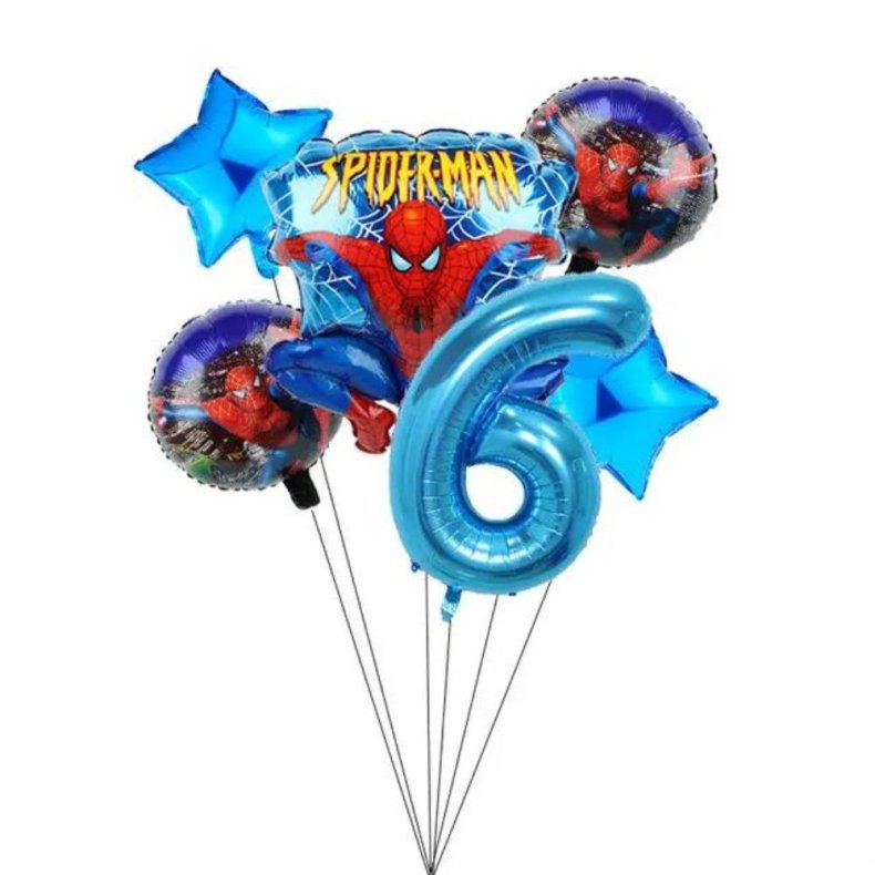 Spiderman Folieballon St / Ballon Buket Med Kmpe Tal Ballon 6 Tal