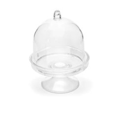 Transparente Mini Kagestand / Kagefad 3 stk.