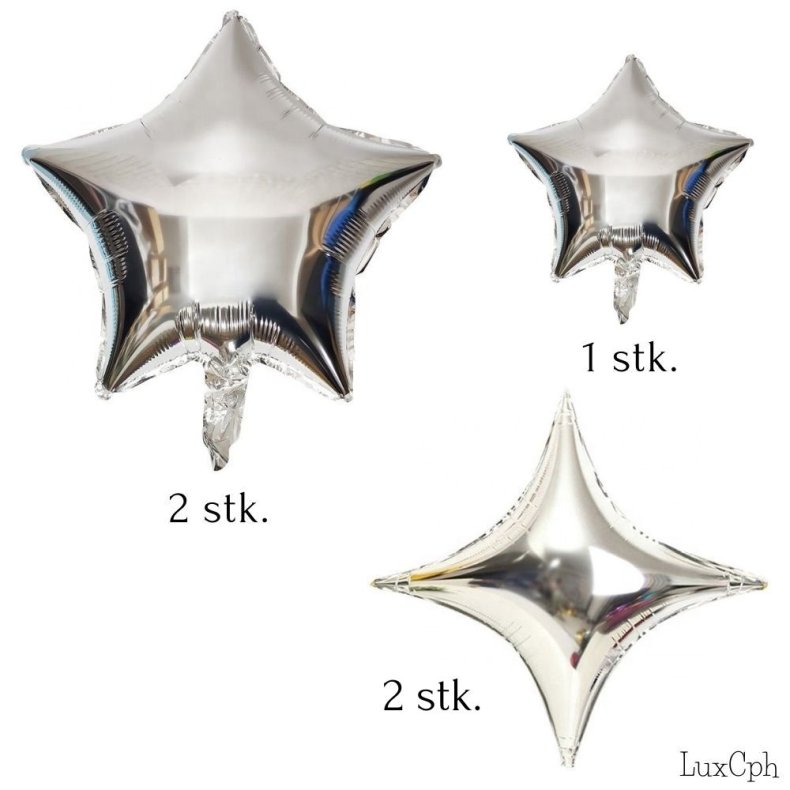 Stjerne Folie Ballon St 5stk.